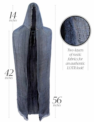 OLYPHAN Wizard Costume Set with Wizard Hat Grey and Gray Fluffy Cloak Cape for Halloween & Cosplay 2 PC Accessory - Image 4
