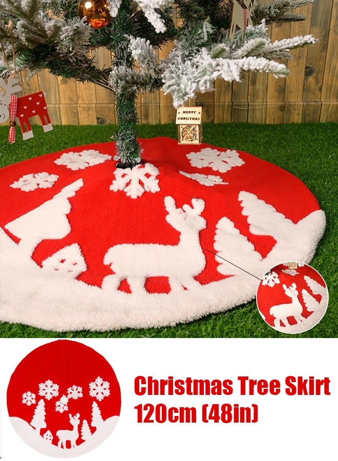 VUCATIN Tree Skirt 48 Inches Suitable for New Year Party Holiday Decoration Christmas (D) - Image 1