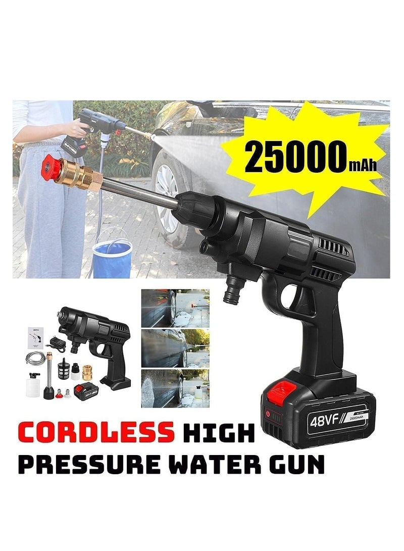 48V 25000mAh 30Bar Cordless High Pressure Car Washer with Nozzles Water Gun Set Garden Cleaning Jet Washing Machine Multi Purpose With Uk 3 Pin Adapter - Image 4
