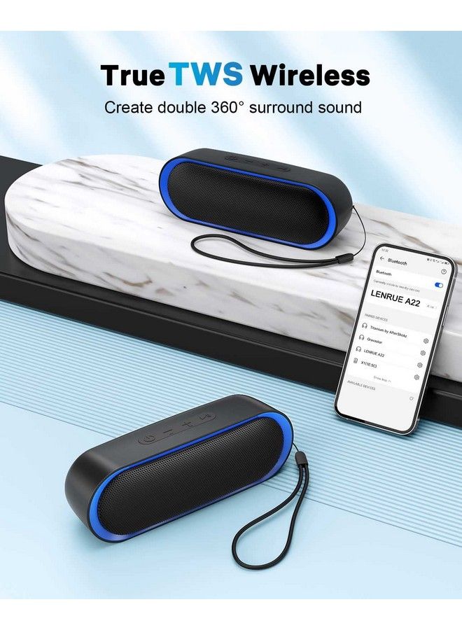 LENRUE Bluetooth Speakers Waterproof Portable Speakers With Tws 24 Playtime Stereo Sound Wireless For Home Shower Pool Beach Outdoor - Image 5