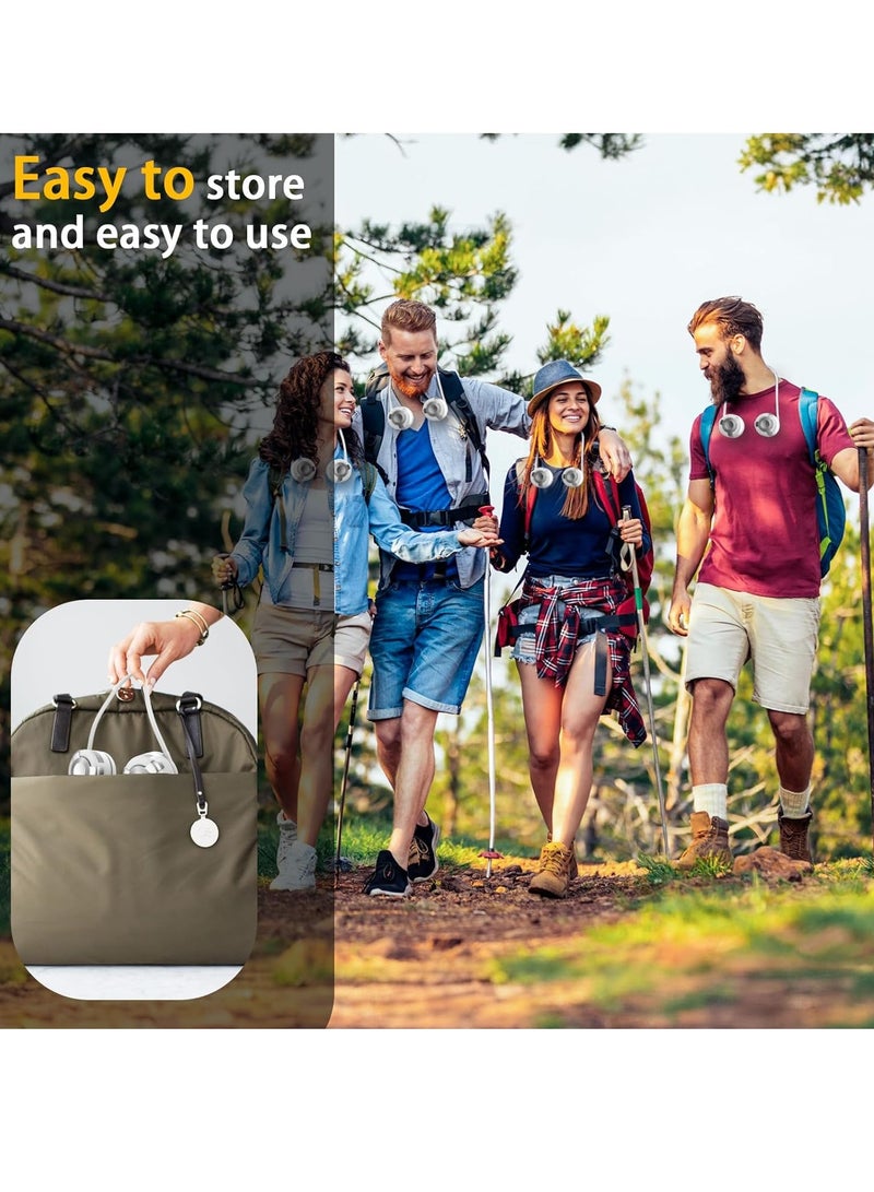 general Portable Neck Fan,720°Rotatable Hands-Free Personal Fan•USB Rechargeable with 3 Speeds Bladeless Fan, Adjustable MiniFan for Indoor Outdoor (White) - Image 5