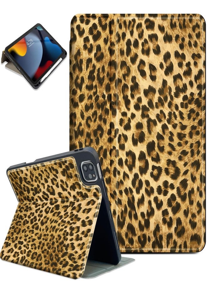 Lokigo for iPad Air 11 Inch Case M2 2024, Leopard iPad Air 5th Generation Case 2022, Case for iPad 4th Generation 2020, Multi-Angle Viewing iPad 10.9 Case with Adjustable Stand Auto Wake/Sleep, Brown - Image 1