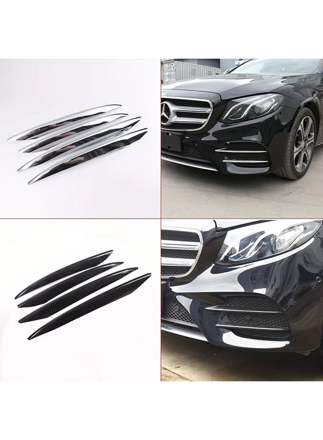 Bright Black 4 Pcs Front Grille Trim ABS Kit For Modern Car Styling - Image 1
