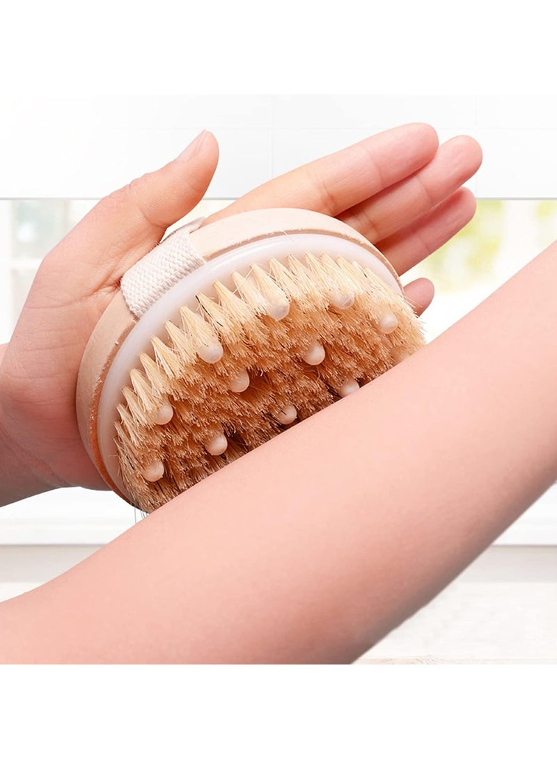 Loquat Wet or Dry Brushing Body Brush with Soft Massage Nodules Dry Brush for Exfoliate Skin Cellulite Treatment Stimulates Circulation and Glowing Skin Shower Brush Body Scrubber - Image 3