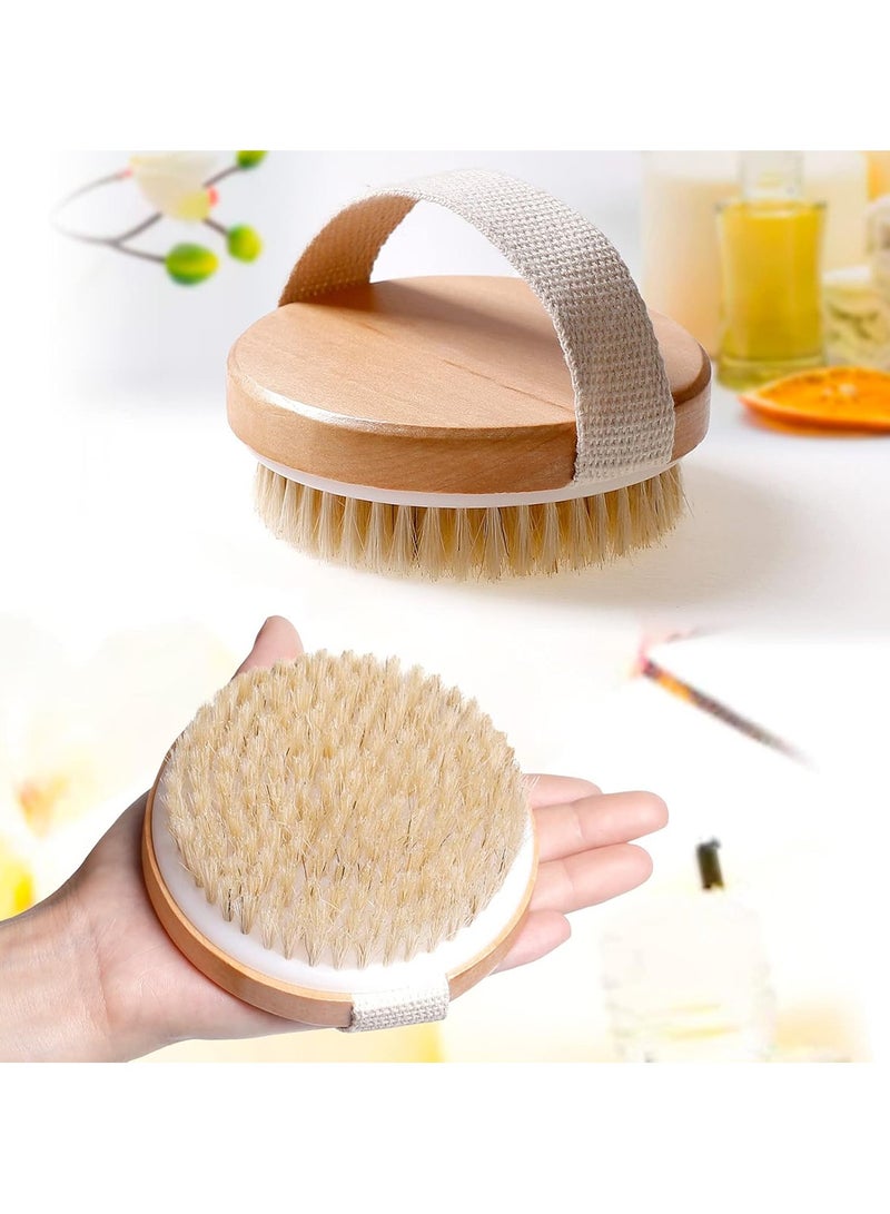 Loquat Wet or Dry Brushing Body Brush with Soft Massage Nodules Dry Brush for Exfoliate Skin Cellulite Treatment Stimulates Circulation and Glowing Skin Shower Brush Body Scrubber - Image 4