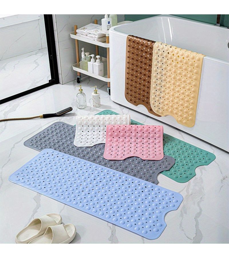 Translucent White PVC Bathroom Anti-Slip Mat 15.75x39.37 Inch Long Bathtub Mat - Image 5