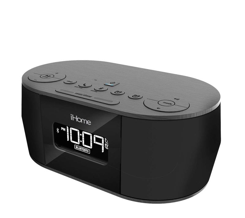 iHome ساعة iHome اللاسلكية بلوتوث ستيريو، راديو منبه مزدوج بتردد FM، شحن USB، منبه لغرف النوم، منبه، إلغاء صدى الصوت، مكبرات صوت مزدوجة، صوت عالي الجودة، احتياطي بطارية، عرض، أسود، رقم الموديل: iBT38G أسود - Image 2