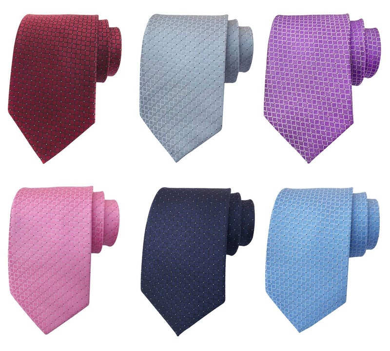 Adulove Men's Necktie Classic Silk Tie Woven Jacquard Neck Ties 6 PCS - Image 2