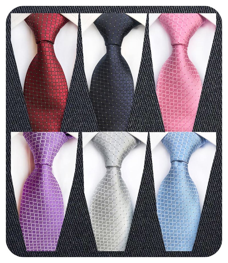 Adulove Men's Necktie Classic Silk Tie Woven Jacquard Neck Ties 6 PCS - Image 1