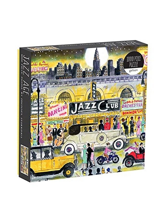 Galison Michael Storrings Jazz Age 1000 Piece Puzzle From 20”X20” Jigsaw Puzzle, Beautifully Illustrated Design, Fun & Challenging Activity The Whole Family Can Enjoy, Great Gift Idea  - Image 1