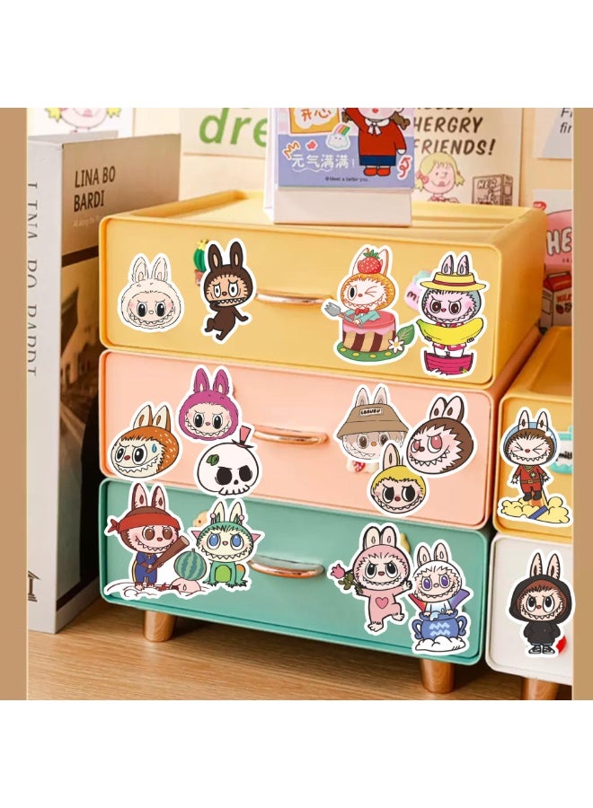 JAYATO 100 PCS Labubu POP MART Collectible Creature Stickers, Durable Labubu POP MART Graffiti Decals - Waterproof Cartoon Pack for Kids, Girls Boys and Teens Adults, Durable Vinyl Decals for Bikes Laptop Computer PC Guitar Skateboard Water Bottles Phone Motorcycle, Case, Car, Notebook, Journal, Aesthetic, Birthday Party Toys,  as Gifts - Image 2