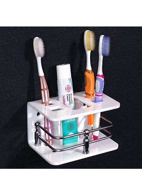 A TO Z A to Z Acrylic Brush Paste Holder High Grade Glossy Unbreakable Anti Rust for Bathroom  - Image 1