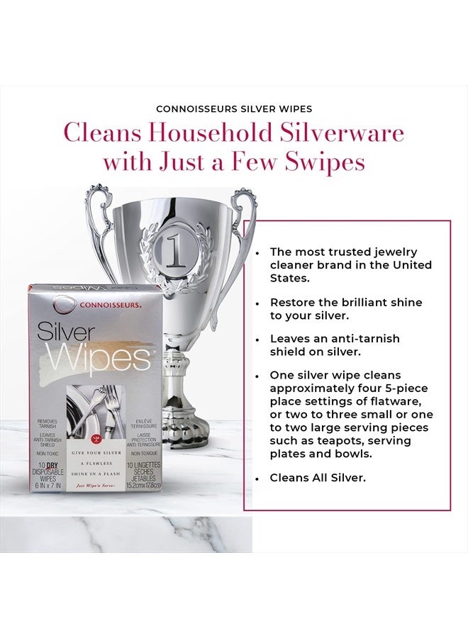 CONNOISSEURS Silver Cleaner Wipes, 10 Count - Image 2