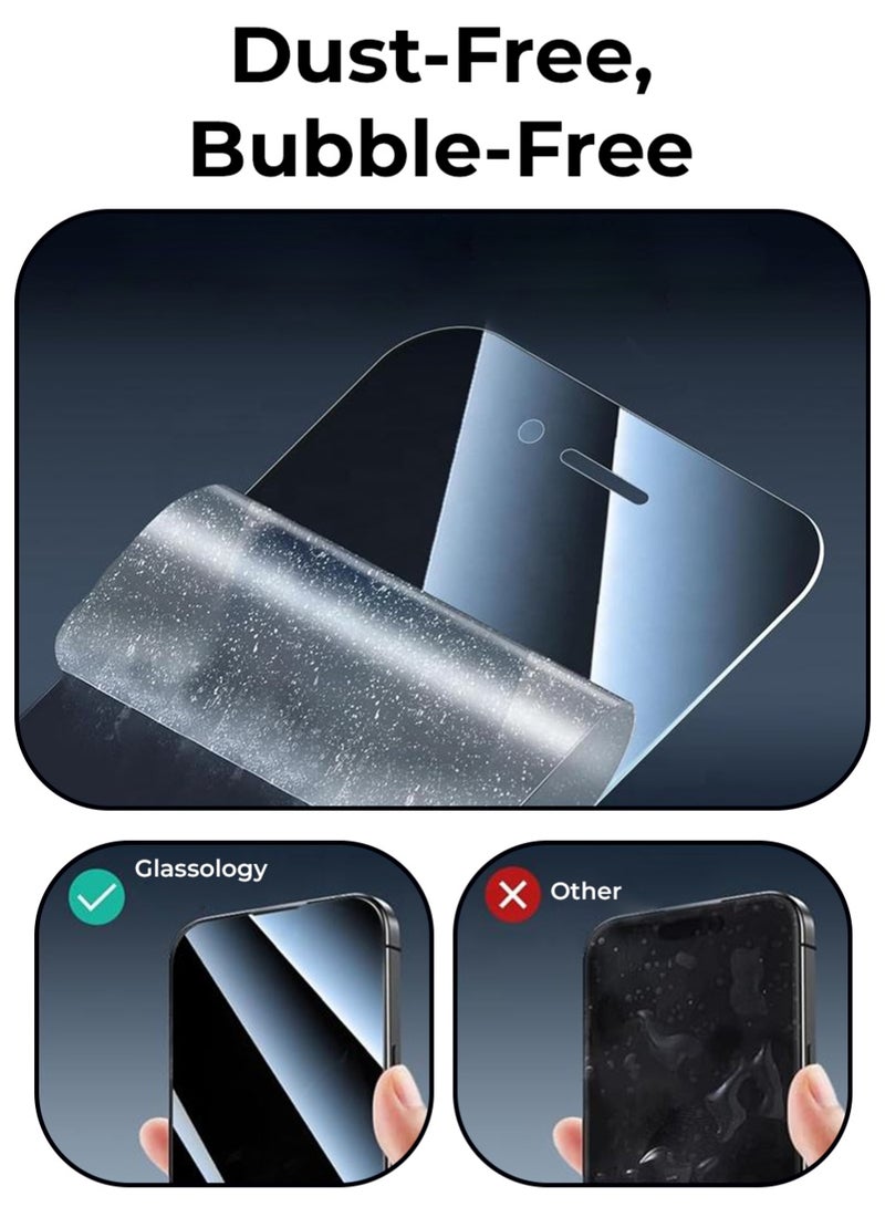 جلاسولوجي iPhone 17 Ultra HD Clear 9H Tempered Glass Screen Protector , Heavy-duty Protection, Anti-Fingerprint, Smudge-Free, Case-Friendly - Image 4