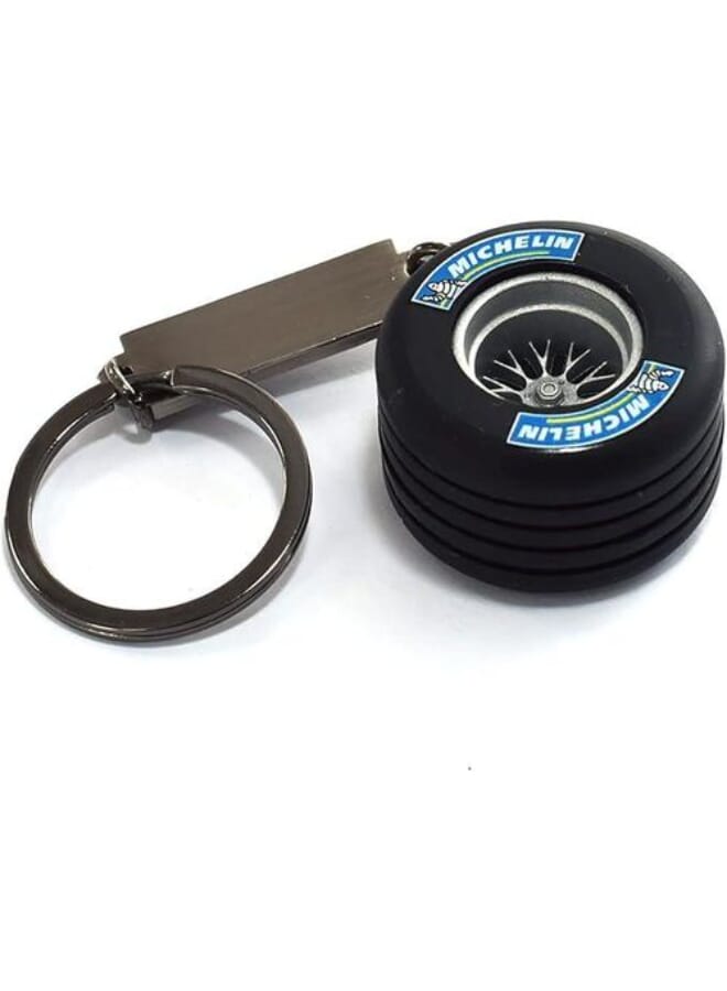 Michelin Wheel Rim Keychain - Premium Rubber - Fits Most Cars - Image 1