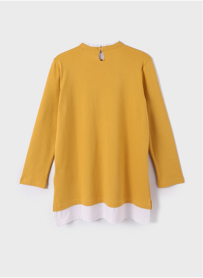 LC WAIKIKI Ruffle Collar Straight Long Sleeve Women's Tunic  - Image 2
