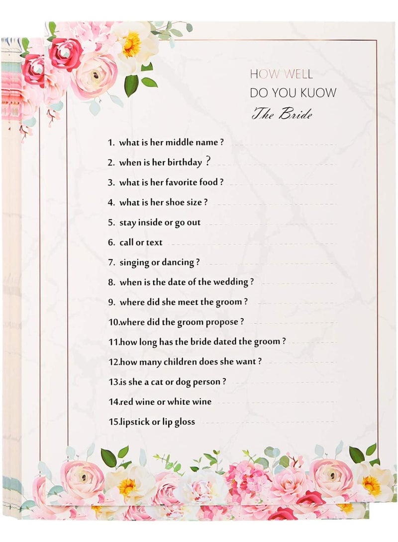 fantasize 40pcs Hen Night Party Games, Advice For The Bride Cards, How Well do You Know the Bride, 4 Games, for hen do or bridal shower with the bride to be, Pink, 5 x 7 Inches - Image 5