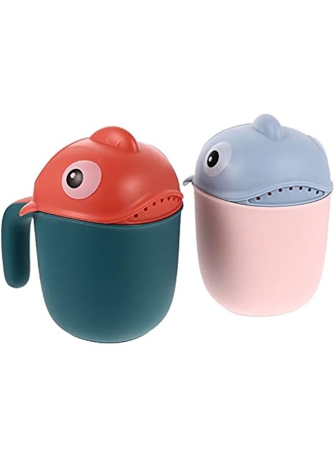 ماركة غير محددة Kis 2pcs Shampoo Rinser Bath Rinse Cup Baby Bath Rinser Wash Hair Cup Newborn Bath Shower Washing Head Pails  - Image 1
