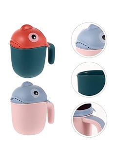 Generic 2pcs Shampoo Rinser Bath Rinse Cup Baby Bath Rinser Wash Hair Cup Newborn Bath Shower Washing Head Pails  - Image 3