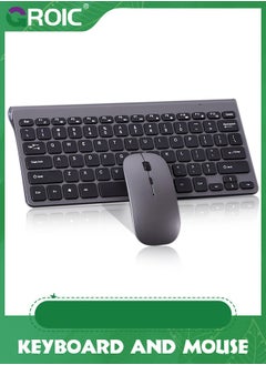 GROIC Wireless Keyboard and Mouse Combo, Compact Quiet Wireless Keyboard and Mouse Set 2.4G Ultra-Thin Design for Windows, Computer, Desktop, PC, Notebook, Laptop  - Image 1