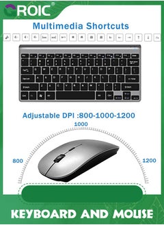 GROIC Wireless Keyboard and Mouse Combo, Compact Quiet Wireless Keyboard and Mouse Set 2.4G Ultra-Thin Design for Windows, Computer, Desktop, PC, Notebook, Laptop  - Image 5