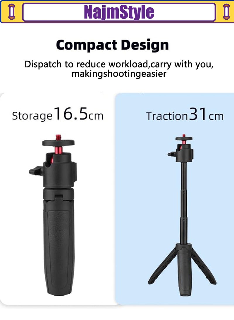 نجم ستايل حامل ثلاثي القوائم مكتبي متوافق مع DJI Pocket 3/ Insta360 Go 3S X4 X5/Action 5 Pro 4 ملحقات حامل ثلاثي القوائم قابل للتمديد مع محول 1/4 - Image 4