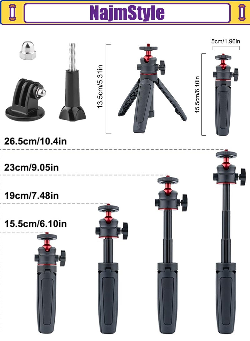 نجم ستايل حامل ثلاثي القوائم مكتبي متوافق مع DJI Pocket 3/ Insta360 Go 3S X4 X5/Action 5 Pro 4 ملحقات حامل ثلاثي القوائم قابل للتمديد مع محول 1/4 - Image 2