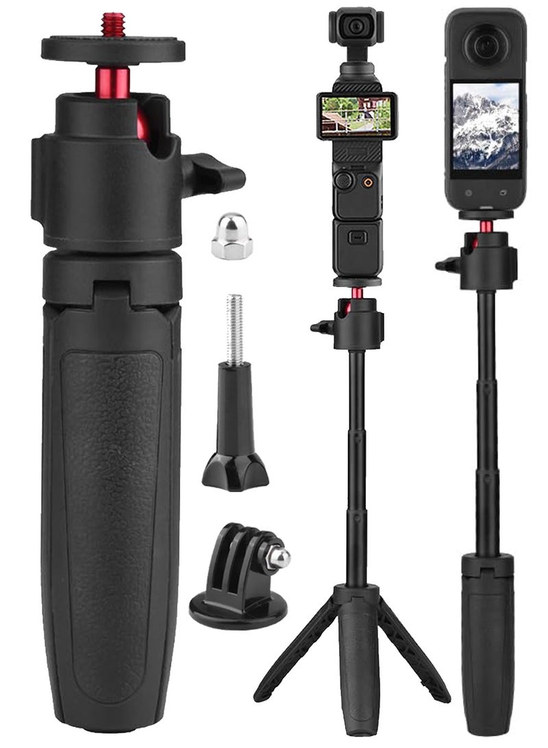 نجم ستايل حامل ثلاثي القوائم مكتبي متوافق مع DJI Pocket 3/ Insta360 Go 3S X4 X5/Action 5 Pro 4 ملحقات حامل ثلاثي القوائم قابل للتمديد مع محول 1/4 - Image 1