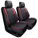 YIERTAI F150 Seat Covers Compatible with Ford F150 for 20092025 F150 20172025 F250 F350 F450 Crew Cab Supercab Super Duty King Ranch Lariat Limited Waterproof Leather2 PCS FrontBlackRed - Image 2