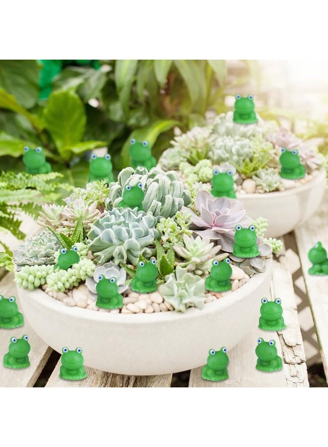 Generic Mini Resin Frog Green Small Frog Bulk Small Frog Plastic Small Micro Frog Suitable for Doll House Decoration Mini Garden Landscape Aquarium Miniature Toy（100PCS）  - Image 3