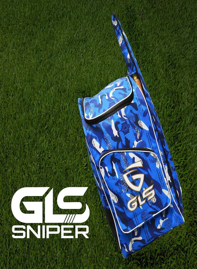 GLS Sniper Duffle Cricket Kit Bag with One Side Bat Sleeve (Blue) - Image 2