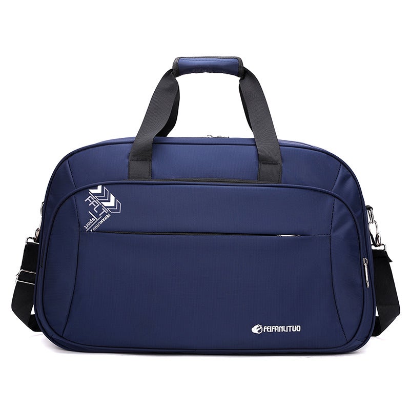 Generic Fashionable Waterproof Large-Capacity Portable Travel Bag for Men and Women Sports Outdoor Fitness Clothing Bag Short-Distance Luggage Bag Dark blue 
