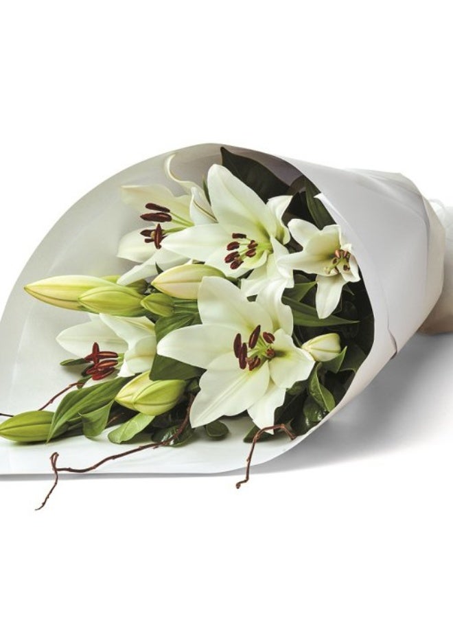 Carmel Flowers 5 Stem White Lilly Bunch
