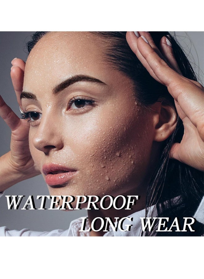 Eyebrow Powder Makeup Kit, 3 Colors Waterproof Long Lasting Brow Palette, Dark & Light Brown Brow Filler with Built-In Mirror & Double-Ended Brow Brush, Natural Full Sculpt Eyebrow Cosmetic Set for Women - Image 2