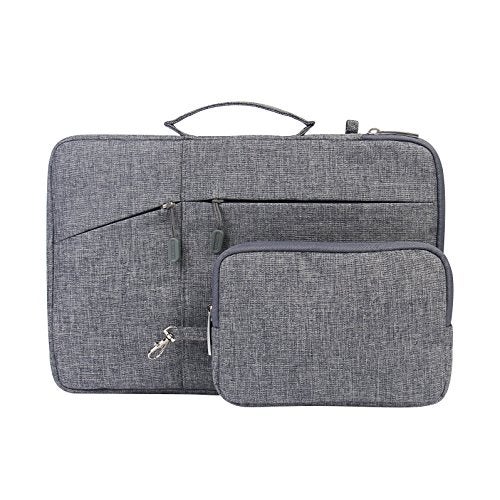 Megoo 13inch Laptop Sleeve with Accessory Pouch for Surface Laptop 5/4/3/2/6 13.5", Laptop 7 13.8", Surface Book 13.5", Carry Case for 13"~14" Tablet Chromebook(Gray with Charger Case) - Image 1
