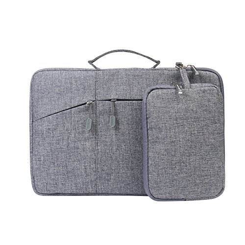 Megoo 13inch Laptop Sleeve with Accessory Pouch for Surface Laptop 5/4/3/2/6 13.5", Laptop 7 13.8", Surface Book 13.5", Carry Case for 13"~14" Tablet Chromebook(Gray with Charger Case) - Image 2