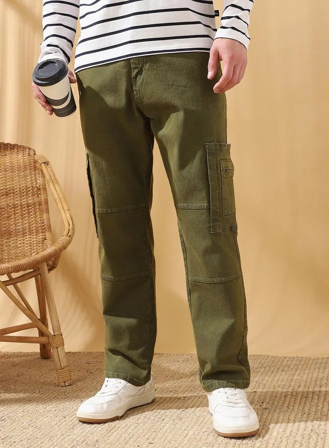 Dennis Lingo Men's Indigo 100% Cotton Solid Pattern Full Length Relaxed Jeans