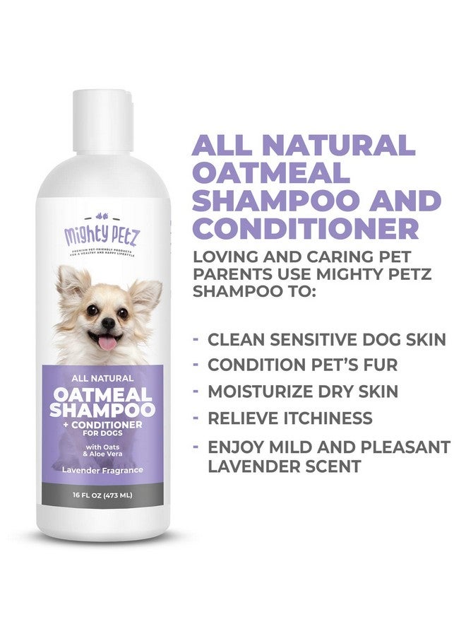 مايتي بيتز شامبو وبلسم مايتي بيتز 2 في 1 بدقيق الشوفان للكلاب - 16 أونصة. دعم طبيعي للحساسية والحكة. مرطب ومتوازن الحموضة للكلاب، بخلاصة الشوفان والصبار. - Image 4