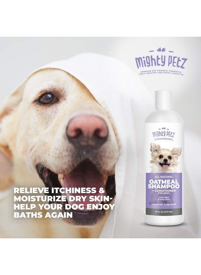 مايتي بيتز شامبو وبلسم مايتي بيتز 2 في 1 بدقيق الشوفان للكلاب - 16 أونصة. دعم طبيعي للحساسية والحكة. مرطب ومتوازن الحموضة للكلاب، بخلاصة الشوفان والصبار. - Image 5