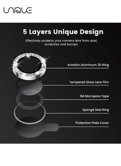 Unique 2 Pack - For iPhone 15 Pro/iPhone 15 Pro Max Camera Lens Protector, 9H Tempered Glass Camera Cover Screen Protector, Metal Individual Ring for iPhone 15 Pro Max 6.7 inch iPhone 15Pro 6.1 inch 2023  - Image 5