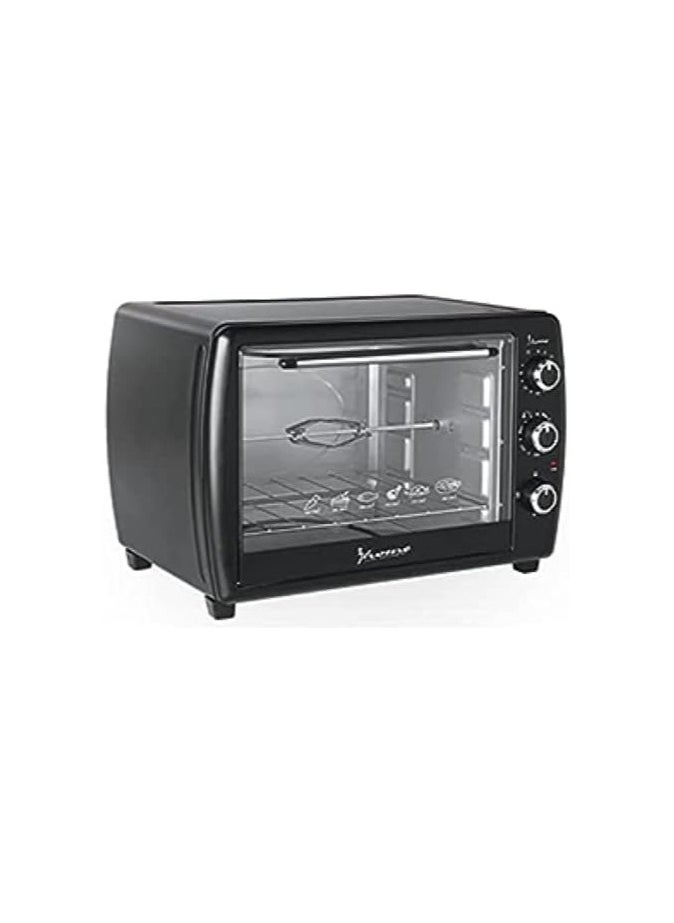 I Home iHome KI-5125 Electric Oven, 1200 Watt, with Timer up to 90 Minutes, and Thermostat - Black 
