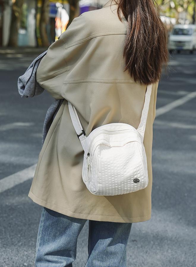 Take Two White Textured Crossbody Bag - Image 3