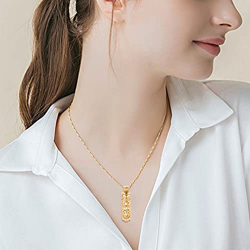 Imrsanl Cremation Jewelry Urn Necklace for Ashes Pendant with Hollow Glass Vial Cylinder Cremation Keepsake Memorial Lockets Ashes Holder for Women Men Pet (Gold) - Image 5