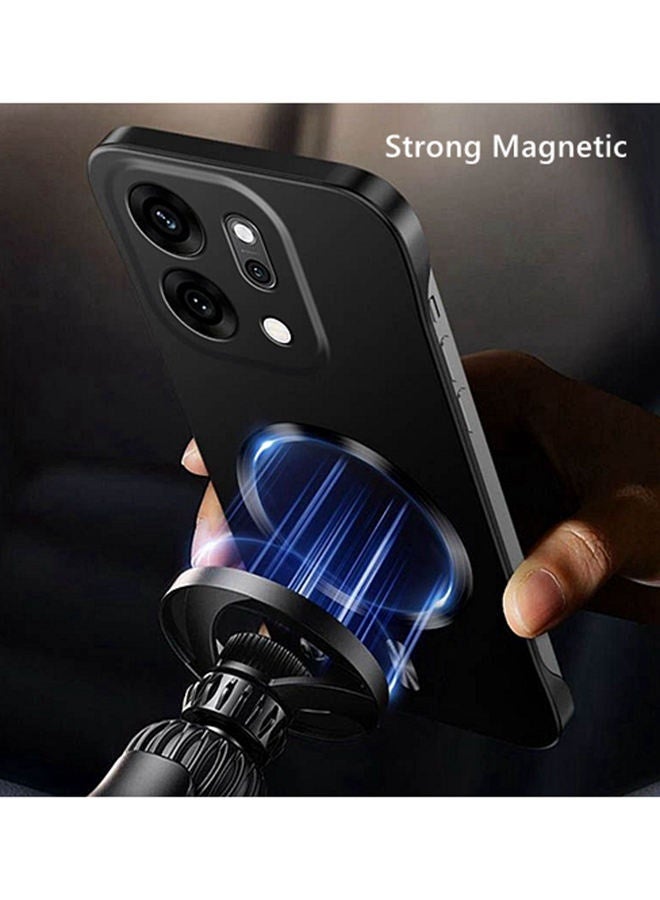 لحافظة Oppo Reno 14 5G، حماية عدسة الكاميرا المرتفعة، فائقة النحافة، بدون حواف، تدعم الشحن اللاسلكي، غطاء Oppo Reno 14 واقي من الصدمات عالي الجودة بلون موحد ومغناطيسي، أسود - Image 5