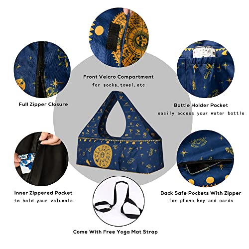 BagYG Yoga Mat Bag-Large with Strap,Zipper and Pockets Bags Carriers Fits All Your Stuff Astrology for Women Most Size Mats,30''x9''x11''(BagYG-31091708) - Image 3