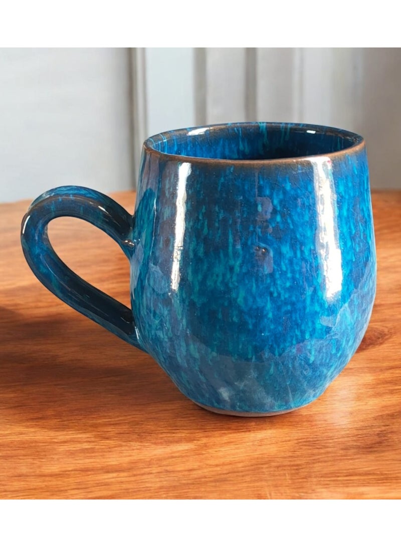 color zone pottery 300ml ceramic and earthenware mug, each piece is unique, microwave safe - Image 1