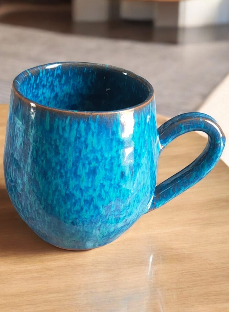 color zone pottery 300ml ceramic and earthenware mug, each piece is unique, microwave safe - Image 2