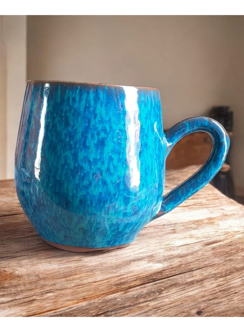 color zone pottery 300ml ceramic and earthenware mug, each piece is unique, microwave safe - Image 3