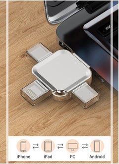 Generic 4-in-1 High Speed USB Flash Drive with Micro USB and Type-C Ports, Compatible with Android Smartphones, iPhone, iPad, MacBook, and Laptops - Black 8GB  - Image 5