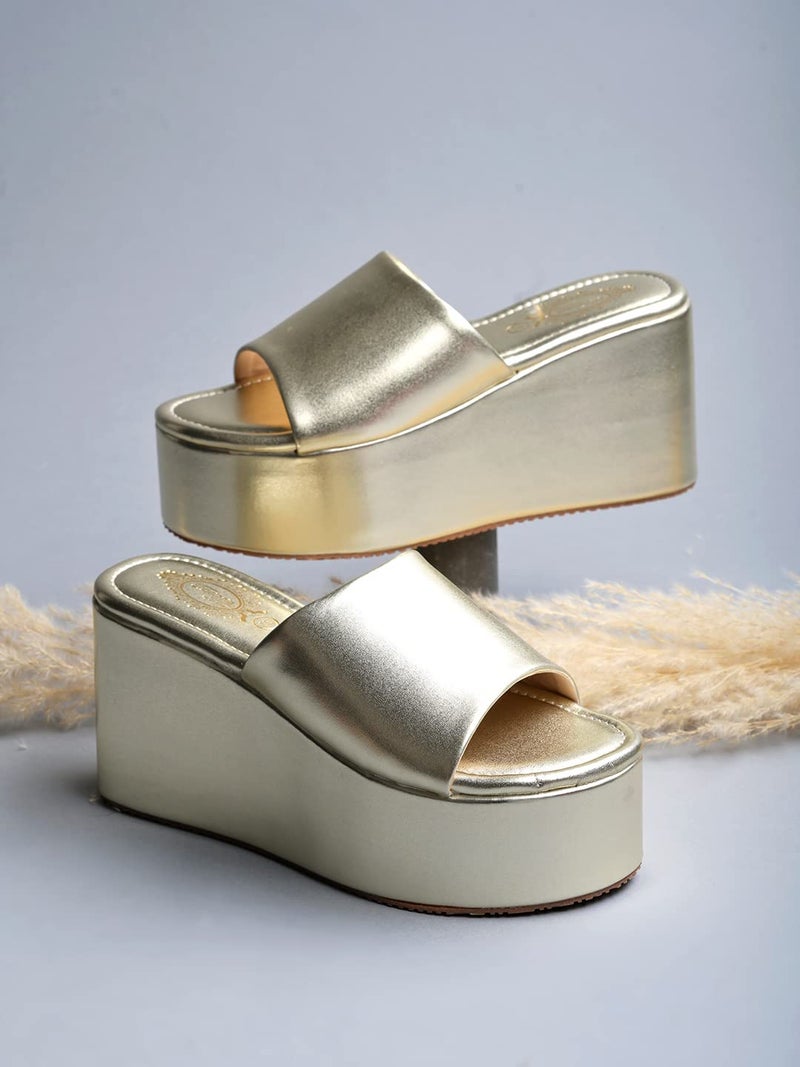 Shoetopia أحذية شوتوبيا النسائية الأنيقة بكعب ويدج عريض - أحذية صيفية مريحة وسهلة الارتداء لحفلات غير رسمية - Image 4